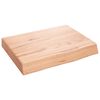 vidaXL Kylpyhuoneen ty&ouml;taso v.ruskea 40x30x(2-6)cm k&auml;sitelty t&auml;ysi puu