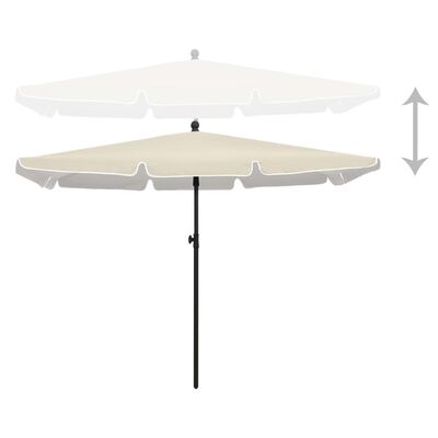 vidaXL Puutarhan aurinkovarjo tangolla 210x140 cm hiekka