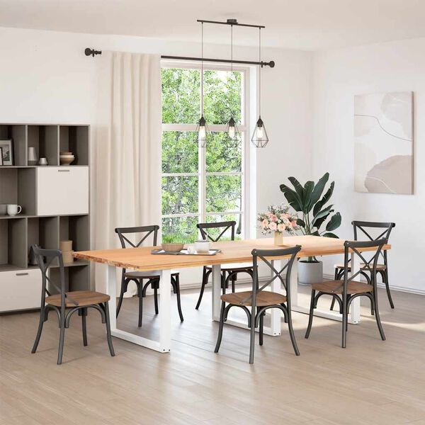 vidaXL Ruokapöydän jalat U-muotoiset 3 kpl valkoinen 100x(72-73) cm teräs