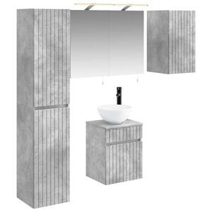 vidaXL Kylpyhuoneen kaappisetti 5 pcs Betoninharmaa