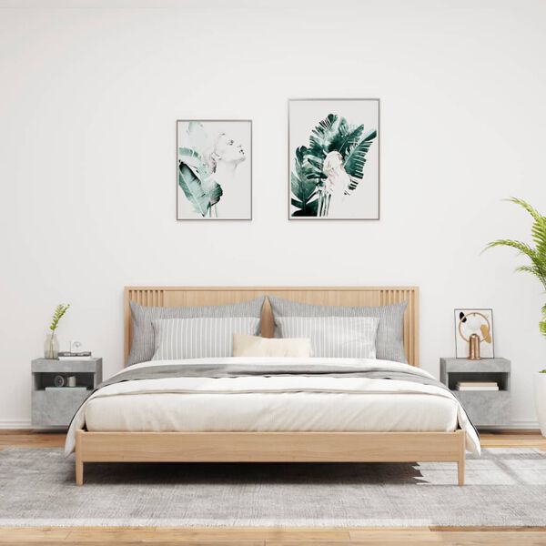 vidaXL TV-sein&auml;kaapit LED-valoilla 2 kpl betoninharmaa 40x30x40 cm