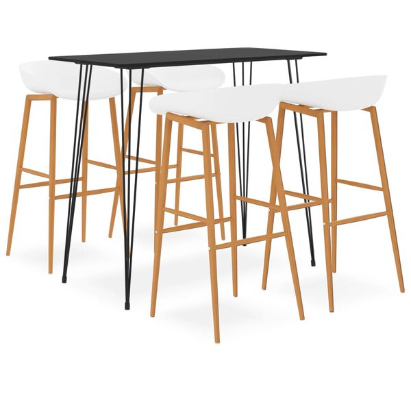 vidaXL 5-osainen Baarisarja musta ja valkoinen