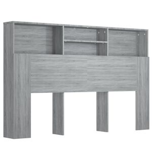 vidaXL S&auml;ngynp&auml;&auml;ty s&auml;ilytystilalla harmaa Sonoma 160x19x103,5 cm