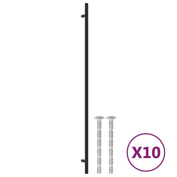 vidaXL Kaapin kahvat 10 kpl musta 480 mm ruostumaton ter&auml;s
