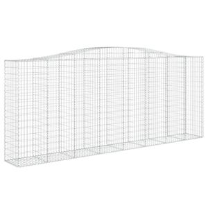 vidaXL Kaareva kivikori 400x50x160/180 cm galvanoitu rauta