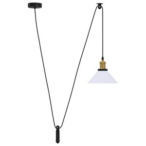 vidaXL Riippuvalaisin Korkeuss&auml;&auml;dett&auml;v&auml; E27 Kiilt&auml;v&auml; Valkoinen &Oslash;22 cm