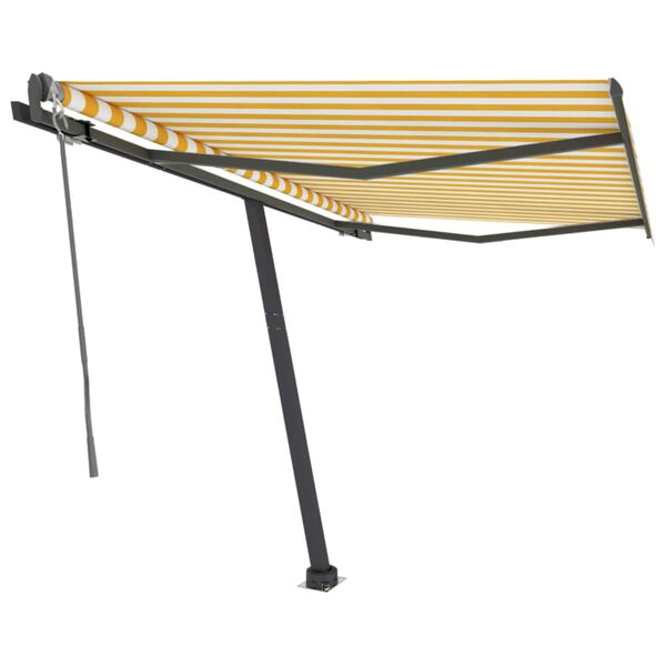 vidaXL Vapaasti seisova sis&auml;&auml;nkelattava markiisi 300x250 cm keltavalk.