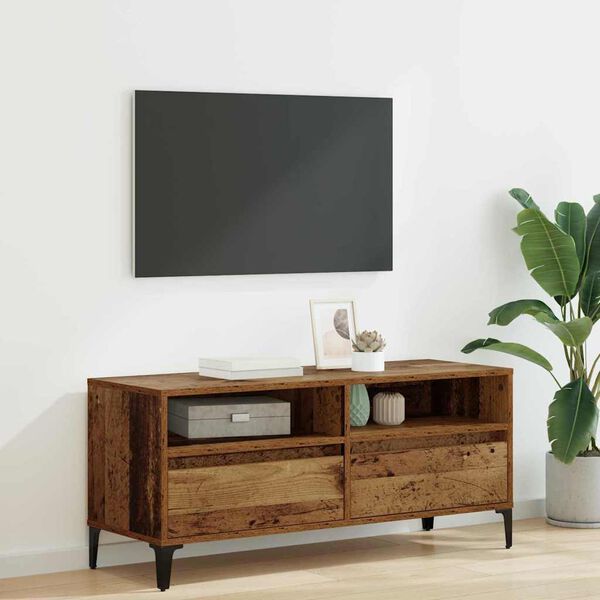 vidaXL TV-kaappi laatikon kanssa Vanha Puu 100 x 34,5 x 44,5 cm