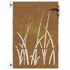 vidaXL Puutarhaportti 85x125 cm Corten-teräs Ruohokuvio