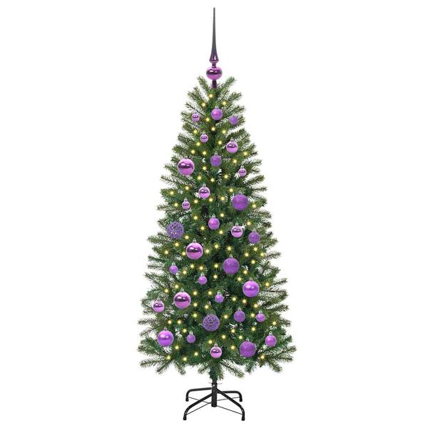 vidaXL Tekojoulukuusi 150 LED-valoilla Vihre&auml; 120 cm PE ja PVC