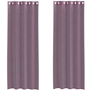vidaXL Voileeverhot l&auml;piviennill&auml; 2 kpl purppura 140x260 cm