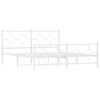 vidaXL Metallinen s&auml;ngynrunko p&auml;&auml;dyill&auml; valkoinen 150x200 cm