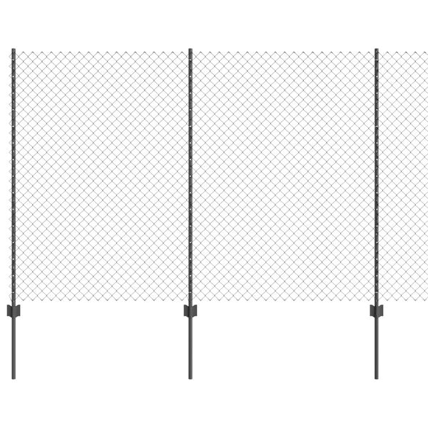 vidaXL Aita ja Tuki Harmaa 1,5 x 10 m Ter&auml;st&auml; ja PVC:t&auml;