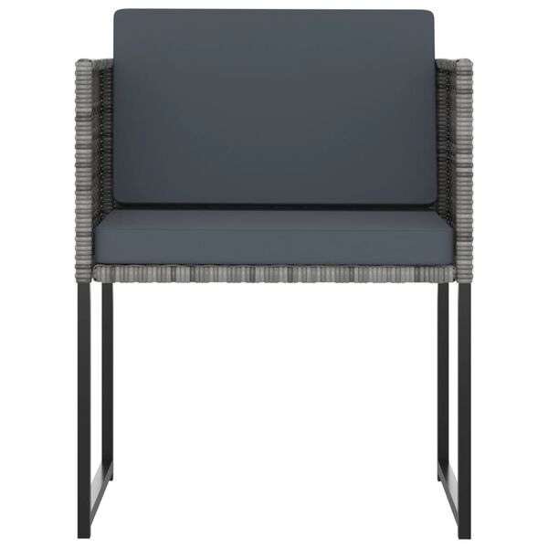 vidaXL 13-osainen Ulkoruokailuryhm&auml; tyynyill&auml; polyrottinki harmaa