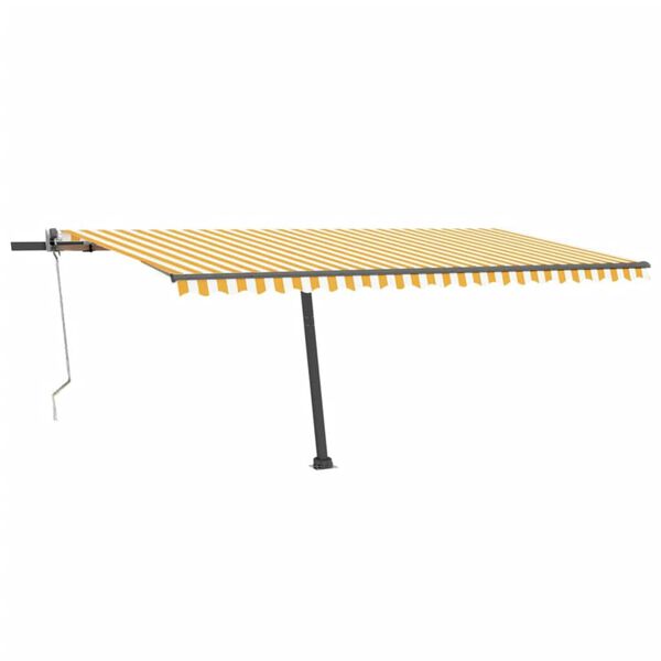 vidaXL Sisäänkelattava markiisi LED/tuulisensori 500x300 cm keltavalk.