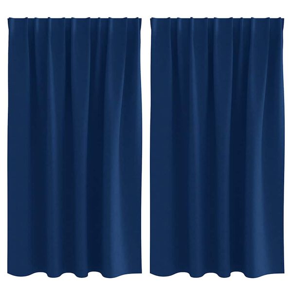 vidaXL Piment&auml;v&auml; verho renkailla 2 pcs Tumma Sininen 140 x 140 cm