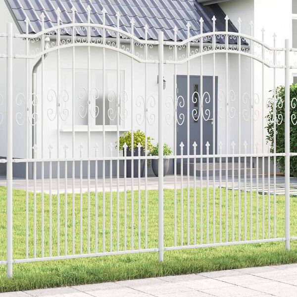 vidaXL Puutarha-aita Valkoinen 240 x 215 cm Jauhemaalattu teräs