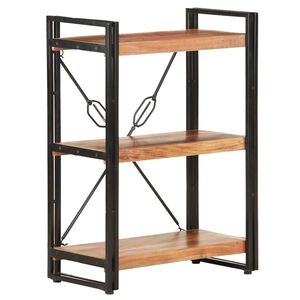 vidaXL 3-tasoinen kirjahylly 60x30x80 cm t&auml;ysi akaasiapuu
