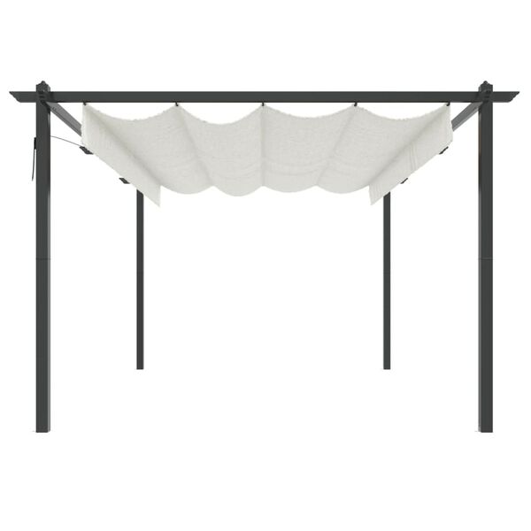 vidaXL Puutarhan huvimaja sisäänvedettävällä katolla 4x3 m kerma