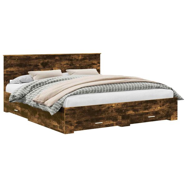 vidaXL S&auml;ngyn runko Savup&auml;hkin&auml; 6FT Super King Size Tekninen puu