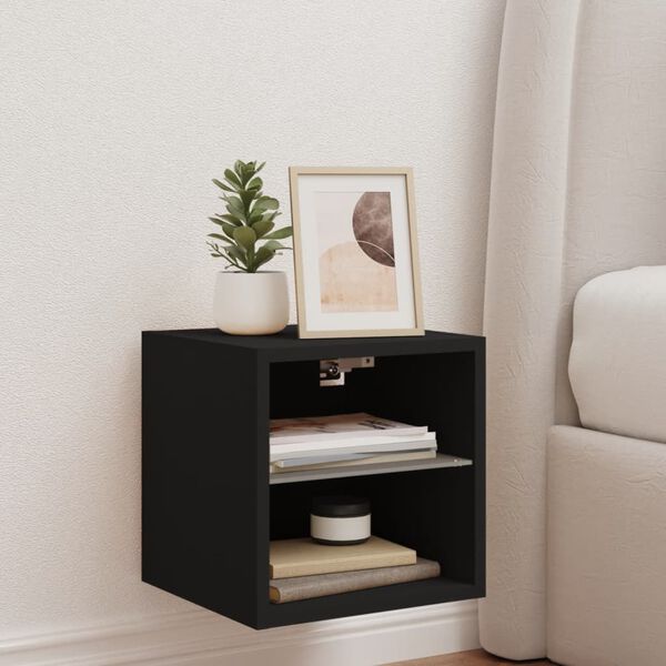 vidaXL TV-sein&auml;kaappi LED-valoilla musta 30x28,5x30 cm