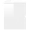 vidaXL Allaskaappi sisäänrakennetulla altaalla korkeakiilto valk. levy
