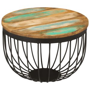 vidaXL Sohvap&ouml;yt&auml; &Oslash;50x35 cm kierr&auml;tetty t&auml;yspuu ja ter&auml;s