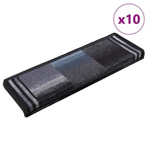 vidaXL Itsekiinnittyv&auml;t porrasmatot 10 kpl 65x21x4 cm musta ja harmaa