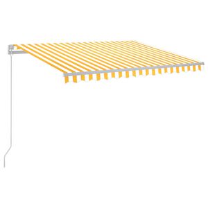 vidaXL Sis&auml;&auml;nkelattava markiisi LEDill&auml; 300x250cm keltavalkoinen