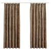 vidaXL Pimennysverhot koukuilla 2 kpl sametti beige 140x175 cm