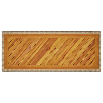 vidaXL Puutarhan sivupöytä puulevyllä beige 100x40x75 cm polyrottinki