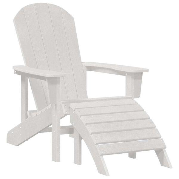 vidaXL Adirondack-tuoli Valkoinen 82 x 74 x 92 cm HDPE