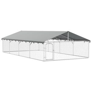 vidaXL Koiran ulkoh&auml;kki katoksella 600x300x150 cm