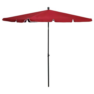 vidaXL Puutarhan aurinkovarjo tangolla 210x140 cm viininpunainen