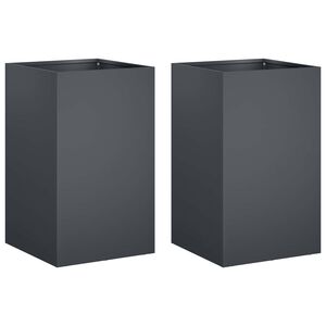 vidaXL Puutarha ruukku 2 kpl Antrasiitti 30 x 30 x 50 cm