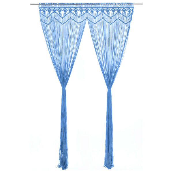 vidaXL Macrame verho sininen 140x240 cm puuvilla
