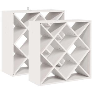 vidaXL Viinipukki 2 kpl Valkoinen 62 x 25 x 62 cm Massiivinen m&auml;nty
