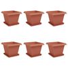 vidaXL Kasviruukut 6 pcs Tiilenpunainen 38 x 38 x 30 cm Muovi