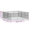 vidaXL Koiranh&auml;kki 12 paneelia musta galvanoitu ter&auml;s