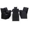vidaXL Ulkoterassitarjotin tyynyllä 11 pcs Musta Polyrotangi