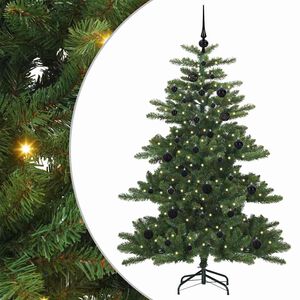 vidaXL Salkomallinen tekoinen joulukuusi Vihre&auml; 150 cm PVC ja ter&auml;s