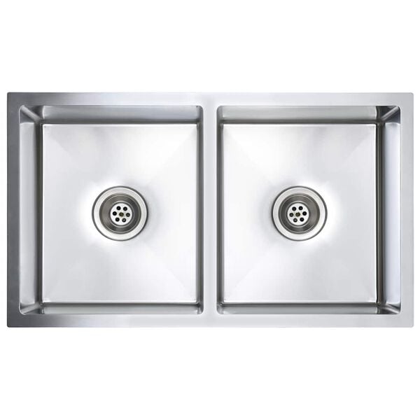 vidaXL Käsintehty keittiön tiskiallas ruostumaton teräs