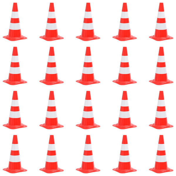 vidaXL Heijastavat liikennekartiot 20 kpl punainen ja valkoinen 50 cm