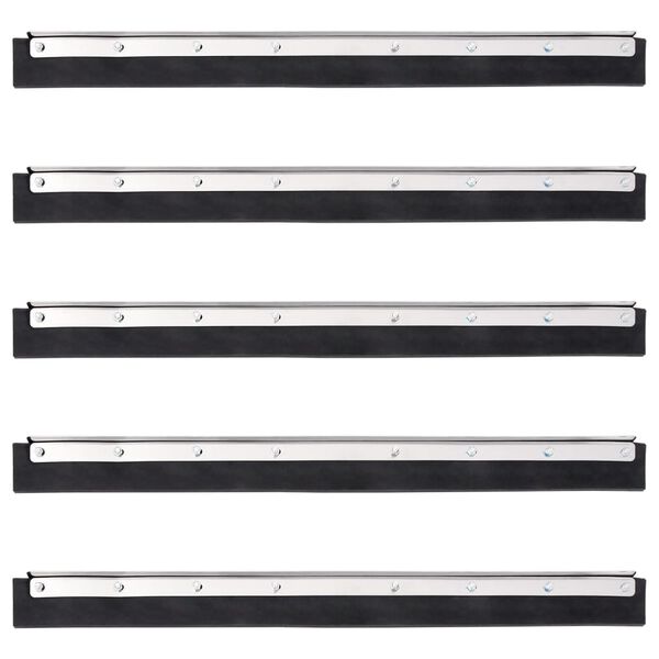 vidaXL Lattialastan päät 5 kpl 55x2x5 cm teräs ja kumi