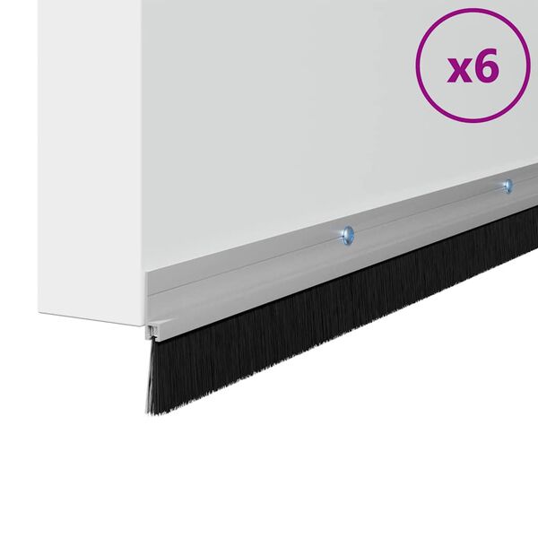 vidaXL Kierteellinen oven harjasulku 6 pcs Hopea 100 cm Alumiiniseos