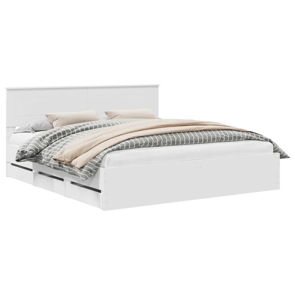 vidaXL S&auml;ngyn runko p&auml;&auml;tyll&auml; Valkoinen 200 x 200 cm Insin&ouml;&ouml;ripuuta