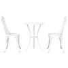 vidaXL Puutarhan Bistro Set 3 pcs Valkoinen Alumiini