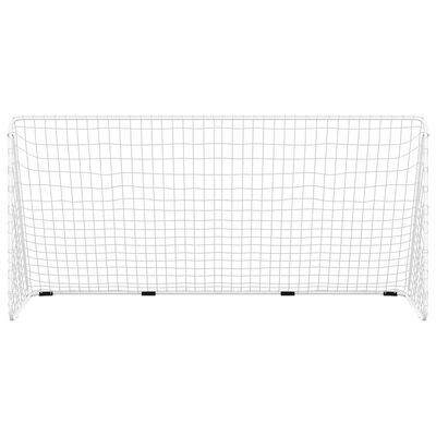 vidaXL Jalkapallomaali verkolla valkoinen 366x122x182 cm teräs