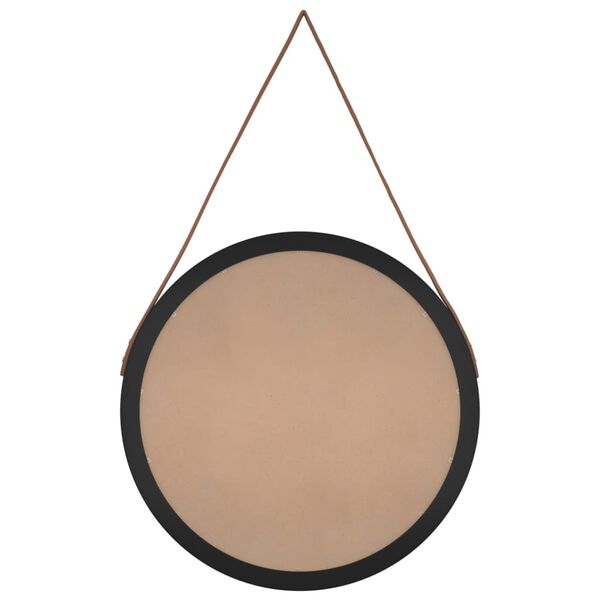 vidaXL Sein&auml;peili hihnalla musta &Oslash; 55 cm
