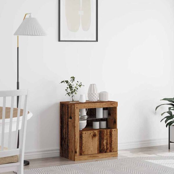 vidaXL LED-p&ouml;yt&auml;taso Ruskea 60,5 x 37 x 67 cm Tekninen puu